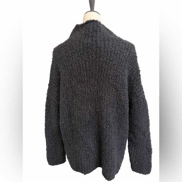 Eileen Fisher Black Oversized Turtleneck 100% Alpaca Sweater - Picture 7 of 10
